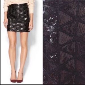 PIPERLIME COLLECTION Black Sequined Mini Skirt Size M NWT